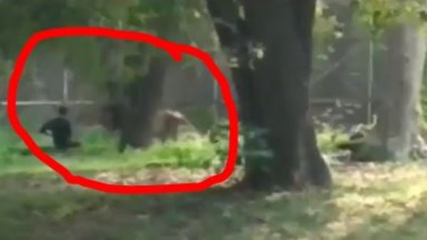 Man falls and lands in front of 