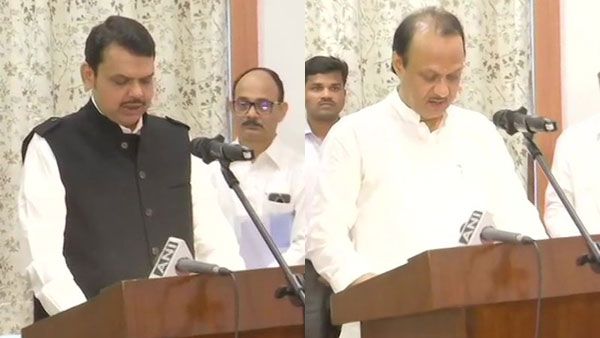 Fadnavis takes oath as Maharashtra CM, Ajit Pawar as deputy