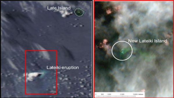 Underwater volcanic eruption creates new bigger island in Tongan archipelago