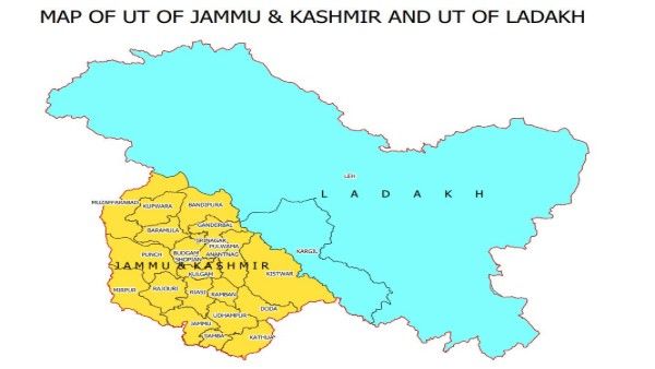 New maps of two new Indian Union territories: J&K, Ladakh
