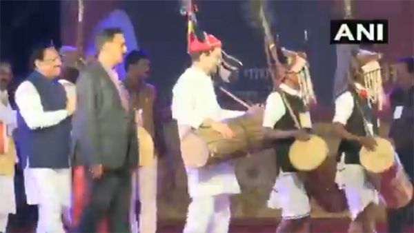 He has the moves: Watch Rahul Gandhi shaking a leg at the tribal dance festival