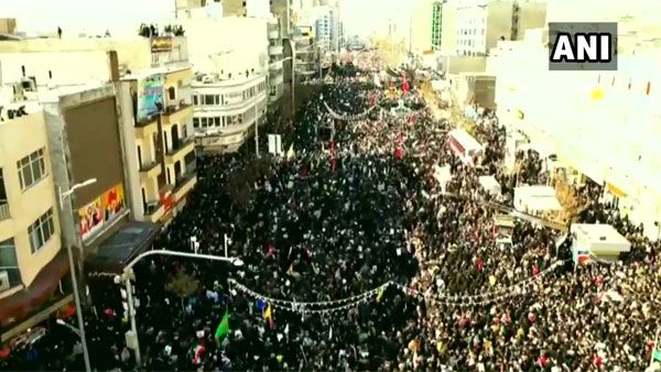 Massive crowds on the streets of Tehran for the funeral of Qasem Soleimani