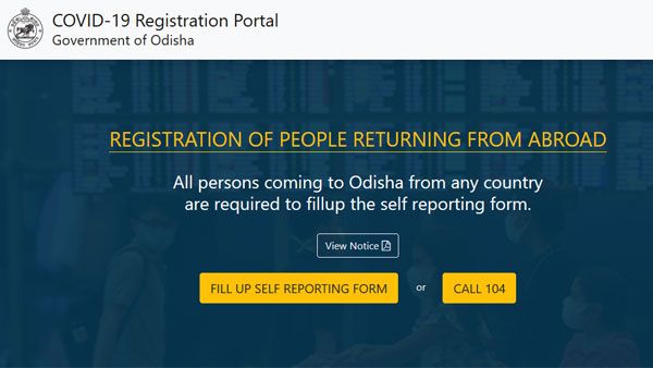 Coronavirus: Mandatory for foreign travellers to register themselves on return to Odisha