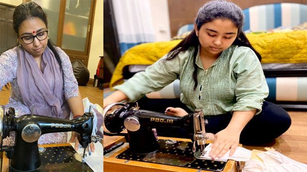 Coronavirus: Dharmendra Pradhan's wife, daughter stitch masks for the needy