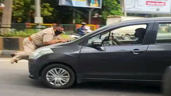 Punjab: Cop dragged on car bonnet in Jalandhar