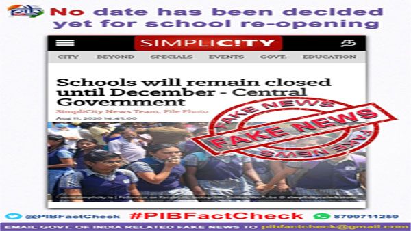 Fact check: Govt has taken no decision to keep schools shut till December