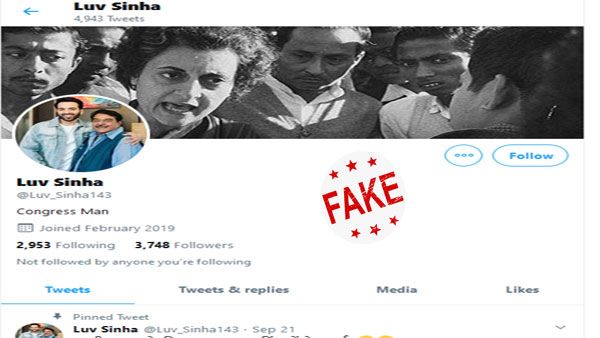 Fact Check: Is this the original Twitter handle of Shatrughan Sinha's son and Cong candidate Luv?