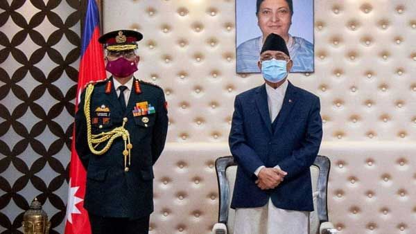 Dialogue route will be taken to resolve issues: K P Oli tells India’s Army Chief