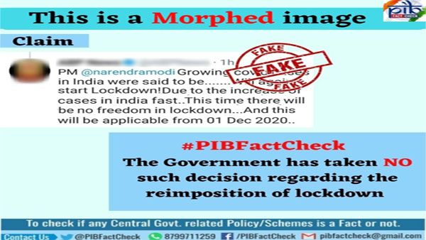 Fact check: Is Govt of India reimposing lockdown from December 01