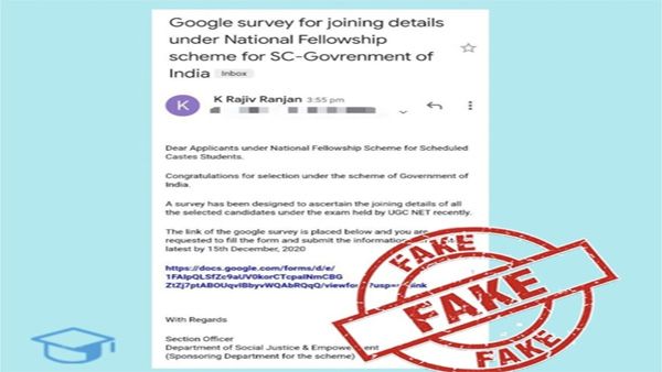 Fake: Govt is not conducting any survey under the National Fellowship Scheme