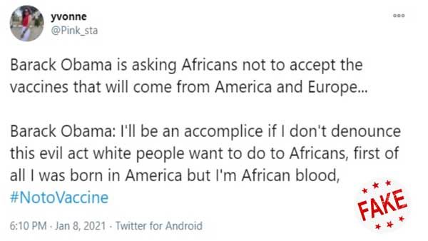 Fact check: Did Obama urge Africans not to take COVID-19 vaccine from US 