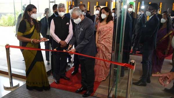 EAM inaugurates new chancery building of Indian High Commission in Mauritius