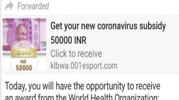 Fake: 10,000 people will not get cash award from WHO under COVID-19 relief plan