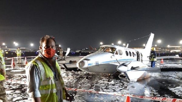 Air ambulance loses wheel during takeoff; Safely belly-lands at Mumbai airport
