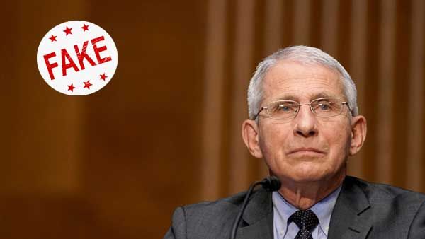 Fake: Dr. Fauci has not been sacked and US has not yet admitted COVID-19 is man made