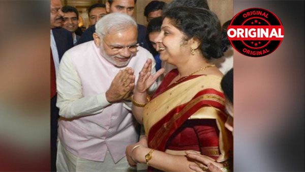 Former Prasar Bharti CEO shares morphed image of PM Modi bowing before Nita Ambani