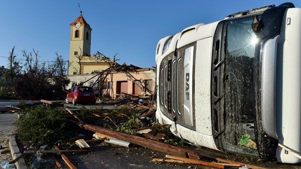 Rare tornado in Czech Republic kills one, injures 100