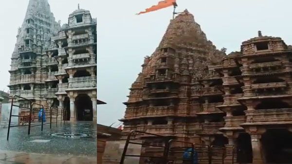 Video of lightning striking Dwarkadhish Temple in Gujarat goes viral; Flag torn
