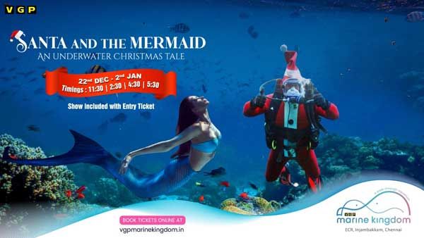 The VGP Marine Kingdom organizing Santa and the Mermaid underwater stage show