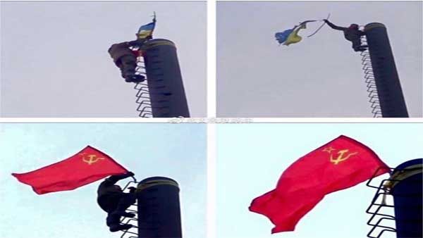 Fact check: Are photos of Ukraine’s flag being replaced by Soviet Union flag new? 