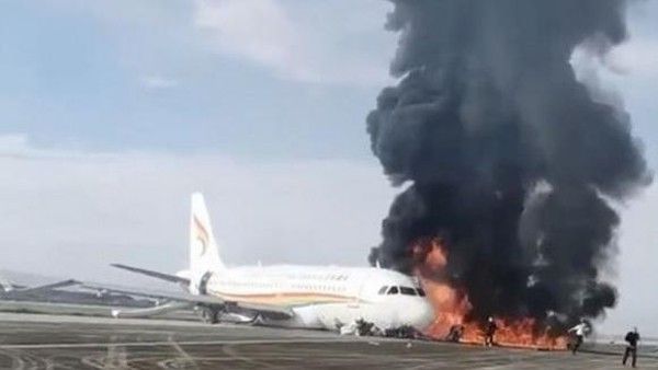 Tibet Airlines plane catches fire after it veers off runway at China's Chongqing airport: Watch video