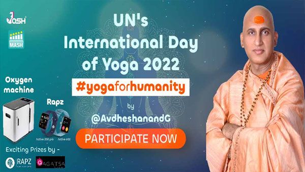 Swami Avdheshanandji joins Josh-Mash Yoga Day campaign