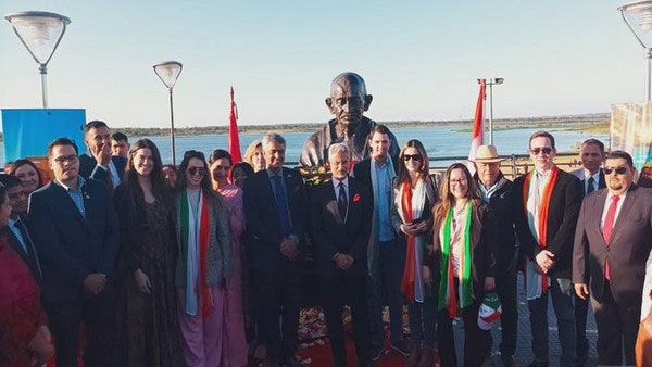 External Affairs Min Jaishankar unveils Mahatma Gandhi's bust in Paraguay