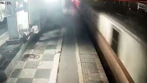 Caught on camera: Thane man pushes wife in front of a speeding train