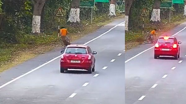 Fact Check: No a Cheetah did not attack this cyclist near the Rishikesh-Dehradun Road