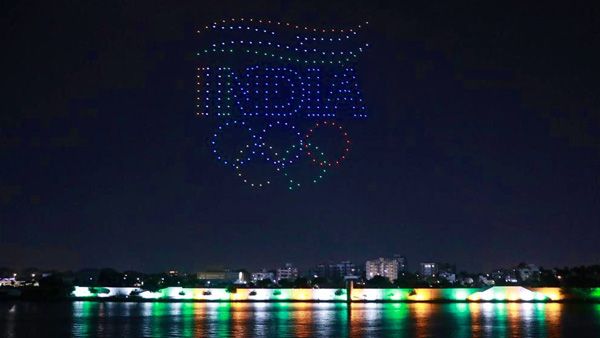 National Games 2022: 600 drones lit up Ahmedabad sky ahead of inauguration; PM Modi shares pics