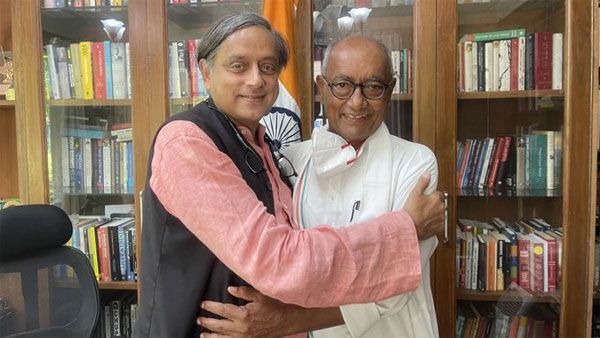 'Friendly contest, not a battle': Tharoor after meeting with Digvijaya Singh