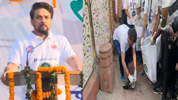 Min Anurag Thakur kickstarts cleanliness drive at Chandni Chowk