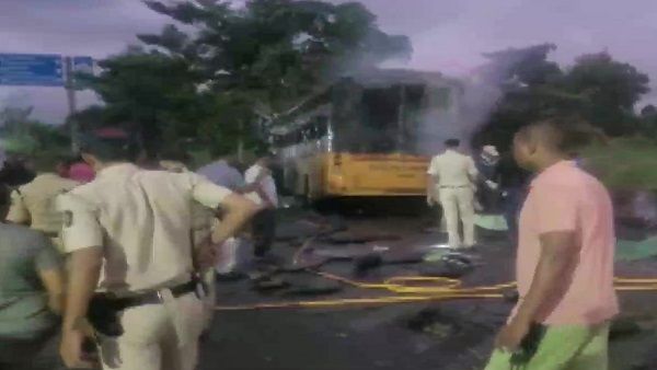 At least 12 dead, 38 injured as bus catches fire in Maharashtra's Nashik