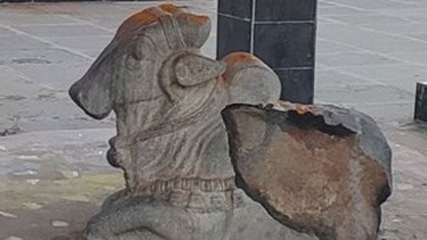 Andhra Pradesh: Unknown miscreants damage Nandi idol inside Shiva Temple