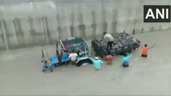 Watch: Road submerged in rainwater in Karnataka’s Koppal