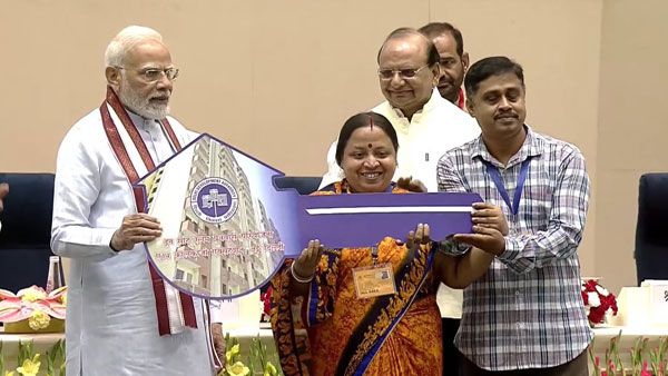 PM Modi hands over keys of 3024 EWS flats to beneficiaries under slum rehab plan