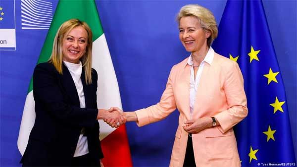Italy's far-right PM Meloni makes first Brussels trip