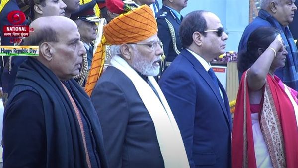 Egyptian President Abdel Fattah El-Sisi witnesses Republic Day parade at Kartavya Path
