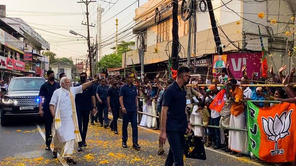 In Pics: Mundu-clad PM Modi holds roadshow in Kochi