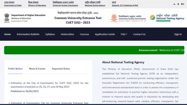 CUET UG 2023 Exam City Slip Released For May 25-28; Exam Dates Revised In Some Cities