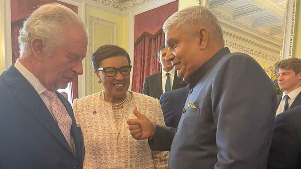 Vice president Dhankar meets King Charles III ahead of coronation