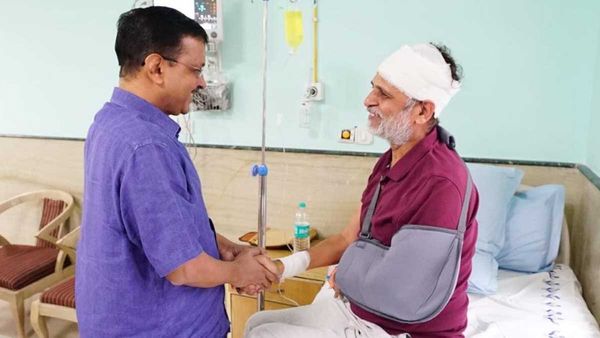 Kejriwal Meets Ex-Minister Satyendar Jain In Hospital