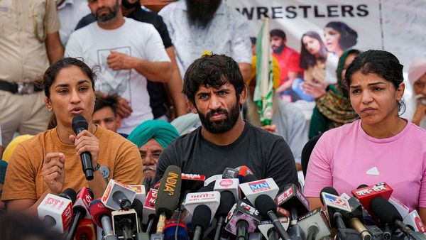 Wrestlers Punia, Malik At Union Minister Anurag Thakur's Residence