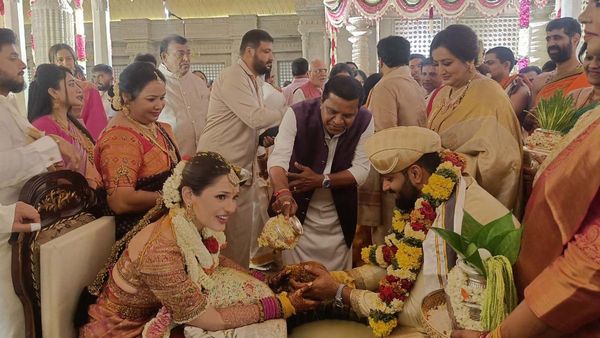 Sumalatha's Son Abhishek Ambareesh Ties The Knot With Aviva Bidappa