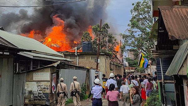 Manipur: Security Forces Clash With Mob In Imphal, Houses Set On Fire
