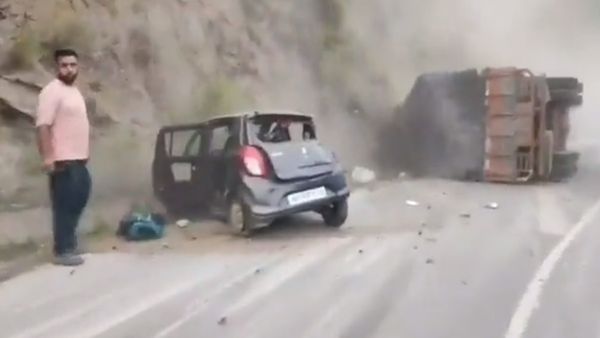Accident Caught On Cam: Truck Overturns, Rams Into Vehicles Killing 2 In Shimla