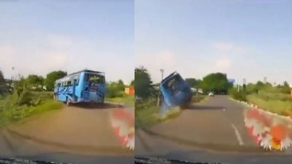 Caught On Camera: Bus Falls Into River In Madhya Pradesh