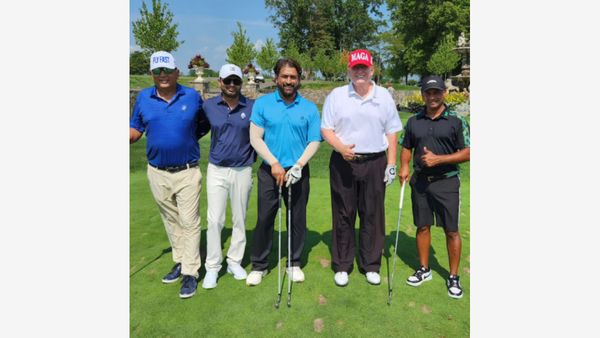 Watch: Dhoni Plays Golf With Former US President Donald Trump