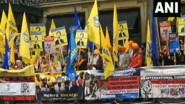 Protests Outside Indian High Commission In London By Khalistan Supporters