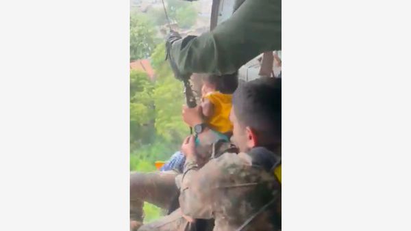 Watch: Daring Video Of IAF Rescuing Stranded Pregnant Woman, Baby From Flood-Hit Srivaikuntam